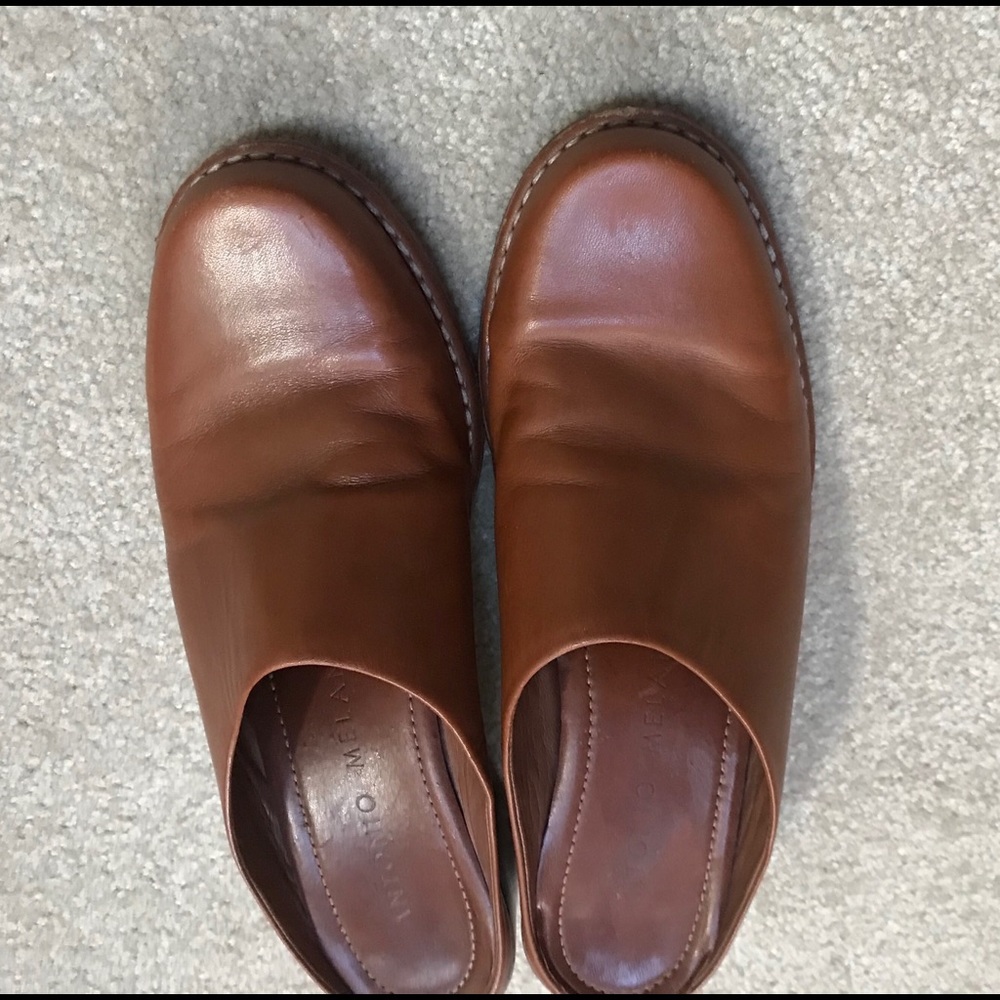 Antonio Melani Brown Mules Slip On heels Size 7